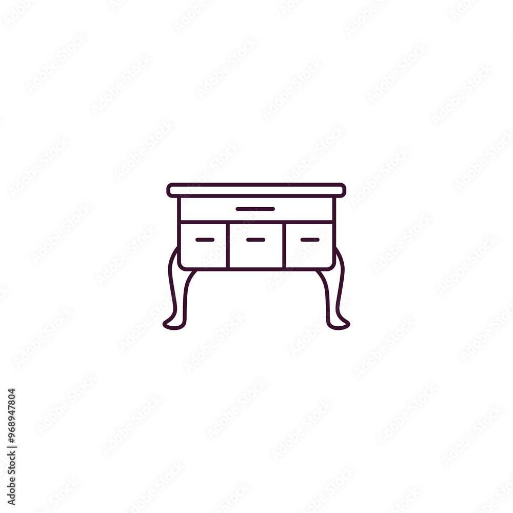 lowboy  outline icon. Linear vector from furniture concept. Thin line lowboy  icon isolated on white background
