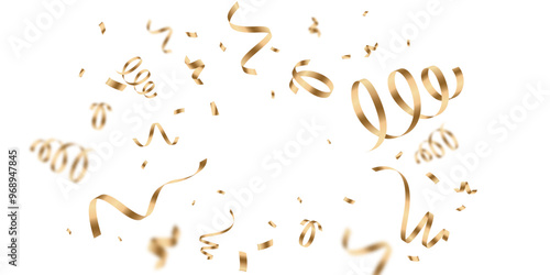 golden confetti background for festival decoration vector illustration
