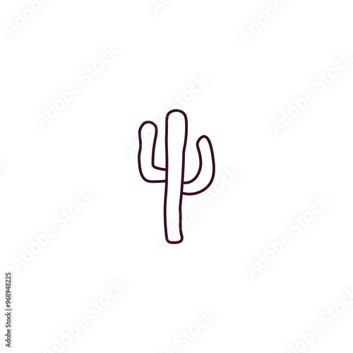 cactus outline icon. Linear vector from furniture concept. Thin line cactus icon isolated on white background