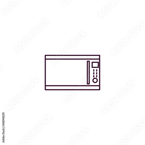 microwave outline icon. Linear vector from furniture concept. Thin line microwave icon isolated on white background