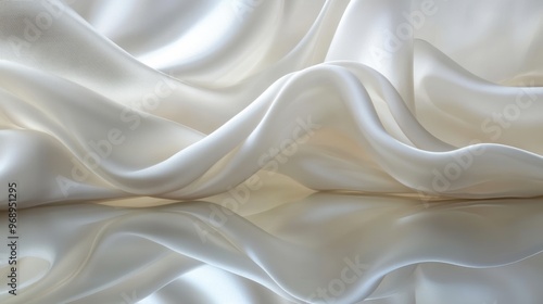 Silky white fabric with soft folds and