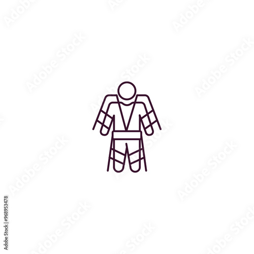 exoskeleton outline icon. Linear vector from ai and tech concept. Thin line exoskeleton icon isolated on white background