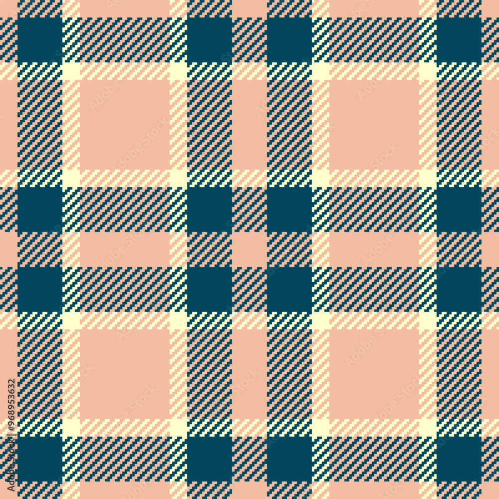 Kind textile pattern tartan, grungy fabric background plaid. Jersey seamless vector texture check in orange and cyan colors. Kind textile pattern tartan, grungy fabric background plaid. Jersey seamless vector texture check in orange and cyan colors.