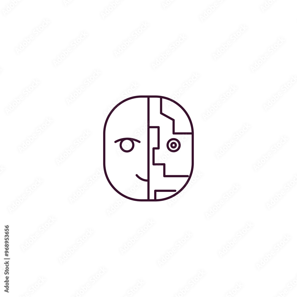 humanoid outline icon. Linear vector from ai and tech concept. Thin line humanoid icon isolated on white background humanoid outline icon. Linear vector from ai and tech concept. Thin line humanoid icon isolated on white background