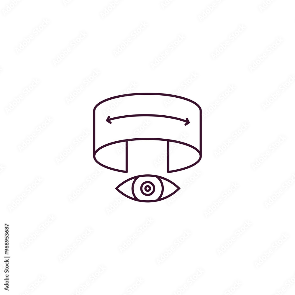 immersive outline icon. Linear vector from ai and tech concept. Thin line immersive icon isolated on white background immersive outline icon. Linear vector from ai and tech concept. Thin line immersive icon isolated on white background