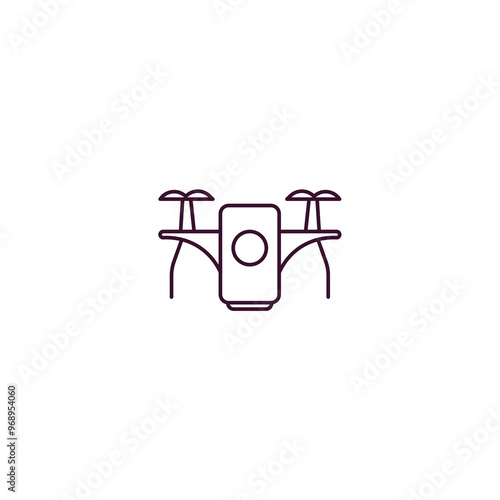 unmanned aerial vehicle outline icon. Linear vector from ai and tech concept. Thin line unmanned aerial vehicle icon isolated on white background