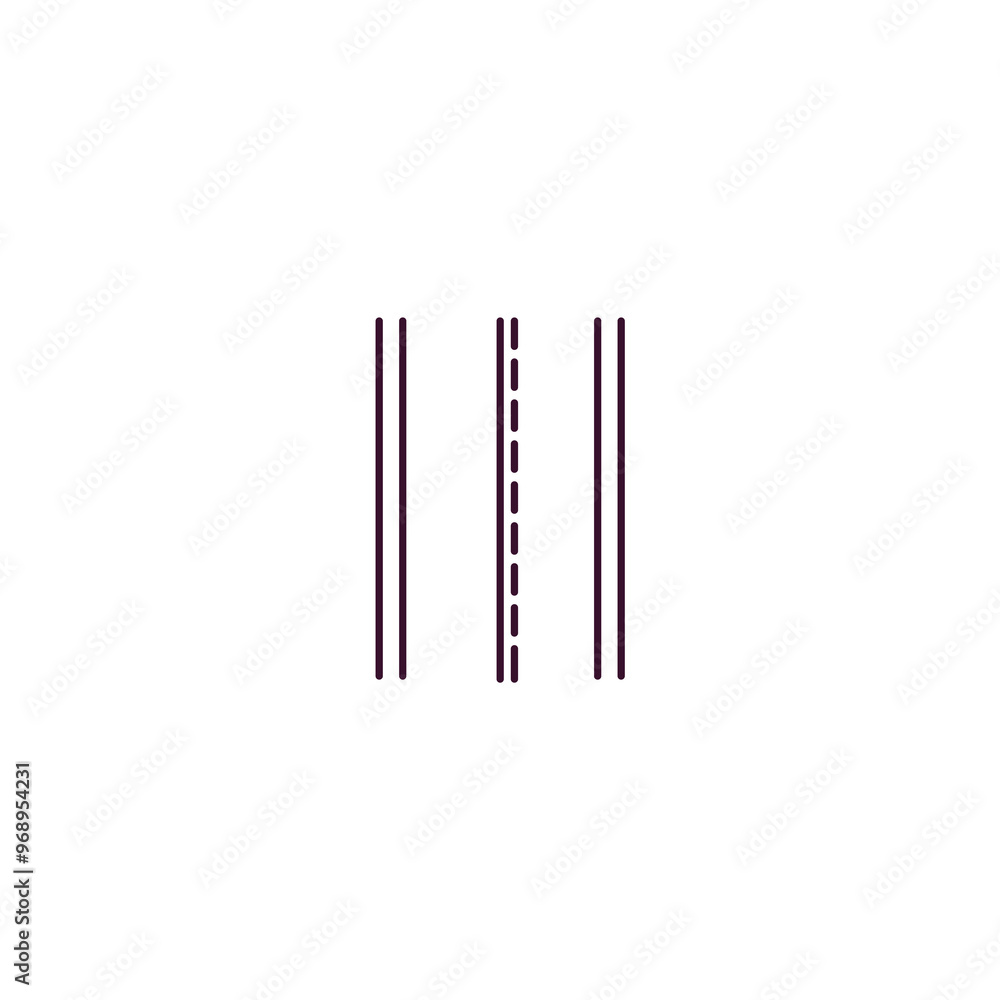 road outline icon. Linear vector from ai and tech concept. Thin line road icon isolated on white background road outline icon. Linear vector from ai and tech concept. Thin line road icon isolated on white background