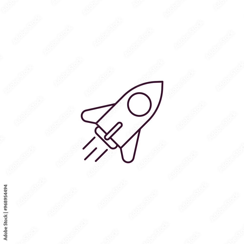 rocket outline icon. Linear vector from ai and tech concept. Thin line rocket icon isolated on white background rocket outline icon. Linear vector from ai and tech concept. Thin line rocket icon isolated on white background