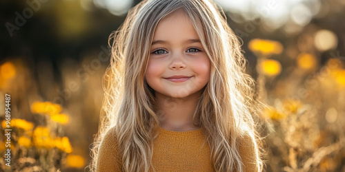 Portrait of a beautiful little girl looking at the camera