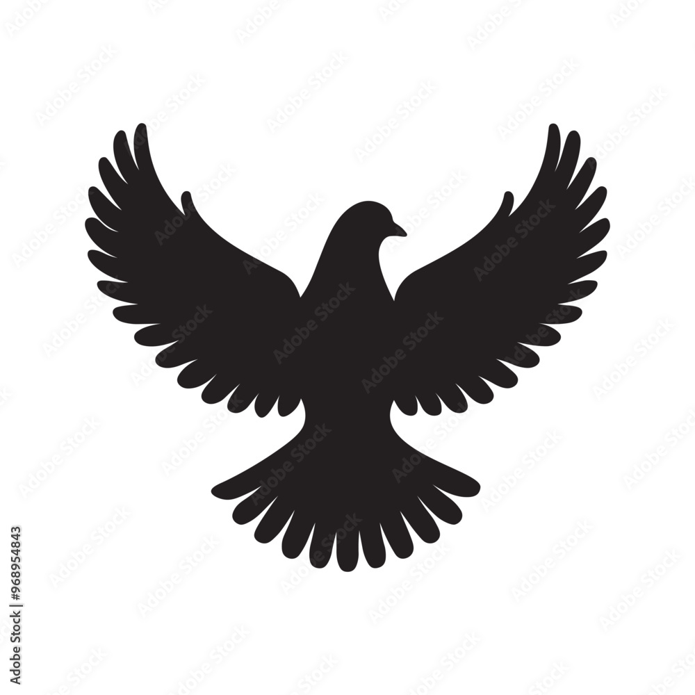 Dove silhouette vector art illustration isolated on white background. Dove silhouette vector art illustration isolated on white background.