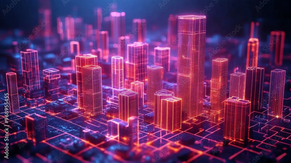 Neon Cityscape. Neon Cityscape.