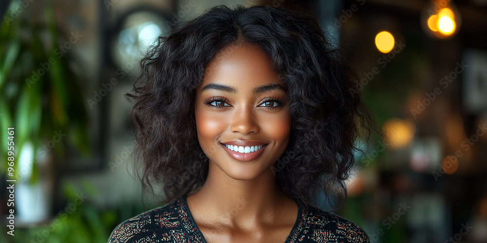 Portrait of a beautiful smiling black woman Portrait of a beautiful smiling black woman