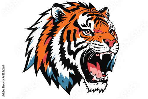 Vector illustration of a majestic beast animal roaring