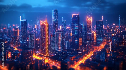 Wallpaper Mural Night Cityscape. Torontodigital.ca