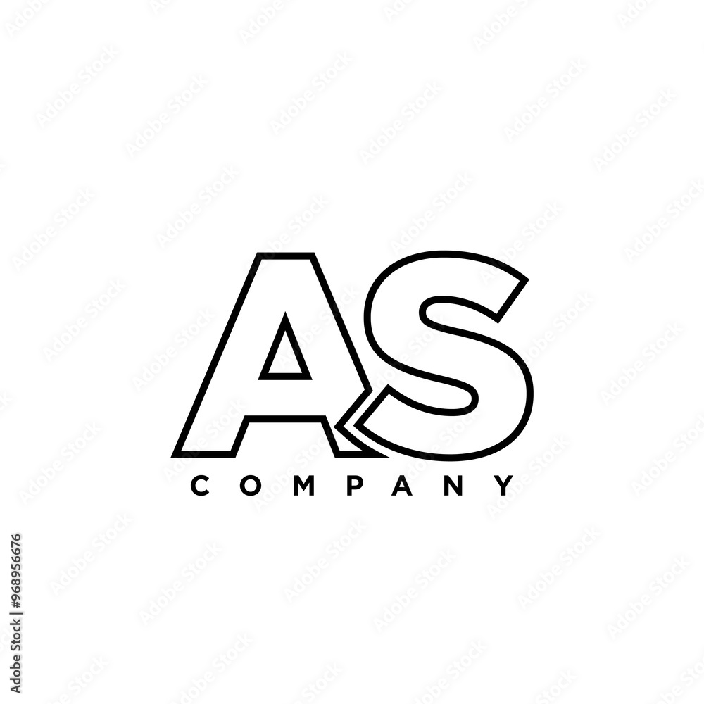 Obraz premium Letter A and S, AS logo design template. Minimal monogram initial based logotype.