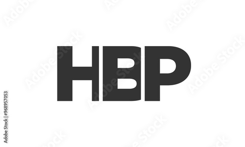 HBP logo design template with strong and modern bold text. Initial based vector logotype featuring simple and minimal typography. Trendy company identity. photo