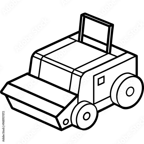 compactor machine outline coloring book page line art drawing
