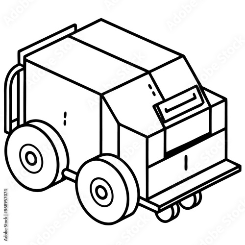 compactor machine outline coloring book page line art drawing