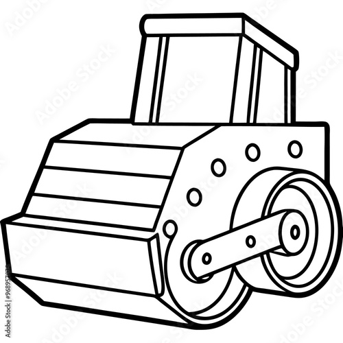 compactor machine outline coloring book page line art drawing