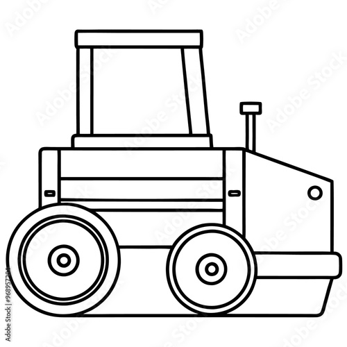 compactor machine outline coloring book page line art drawing