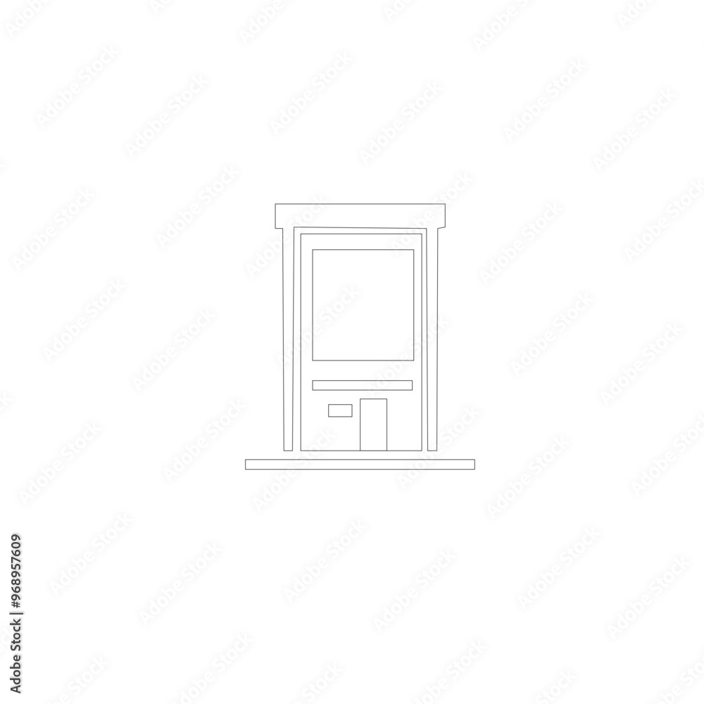 Editable Stroke Vector Icon Set of Buildings Editable Stroke Vector Icon Set of Buildings