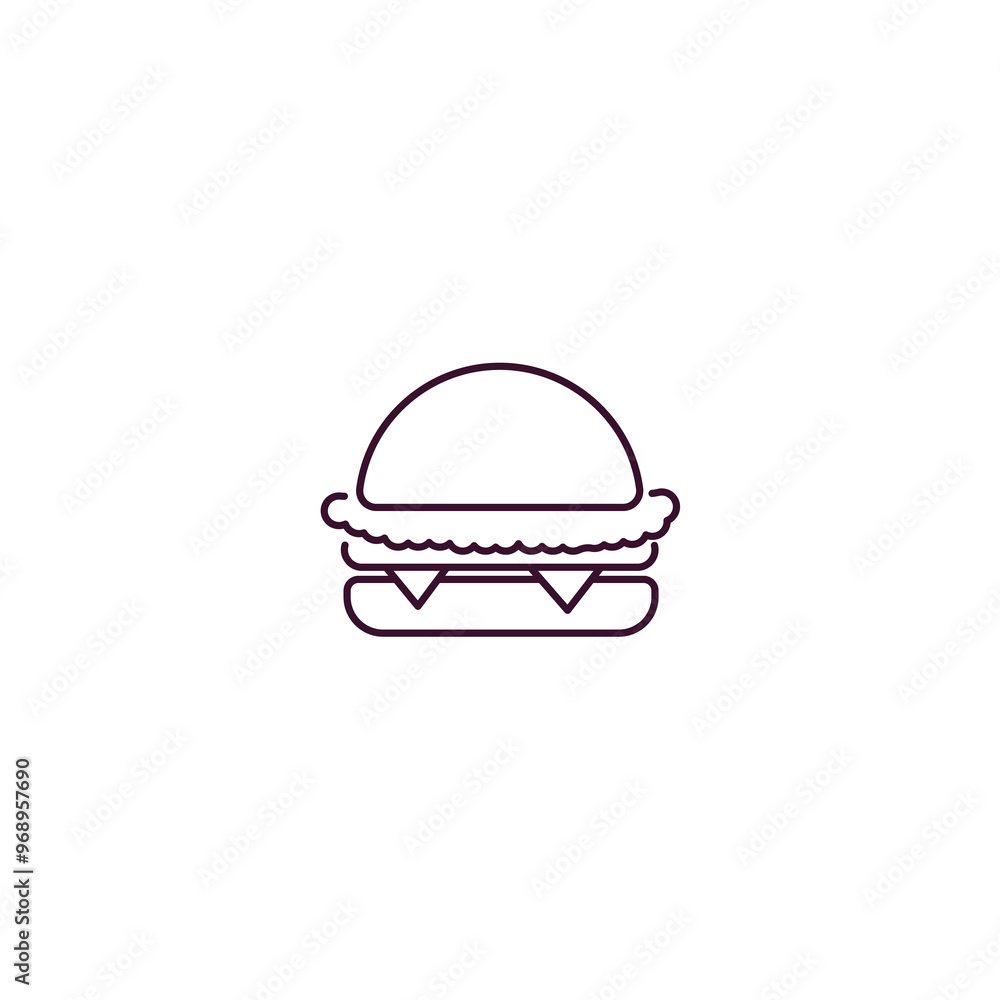 cheese burger outline icon. Linear vector from hotel concept. Thin line cheese burger icon isolated on white background cheese burger outline icon. Linear vector from hotel concept. Thin line cheese burger icon isolated on white background