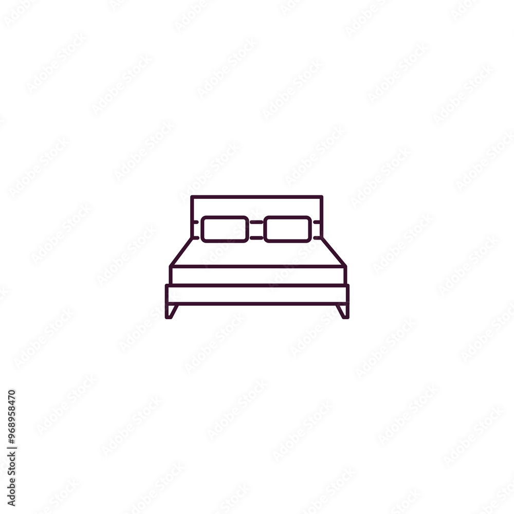 beds outline icon. Linear vector from hotel concept. Thin line beds icon isolated on white background beds outline icon. Linear vector from hotel concept. Thin line beds icon isolated on white background