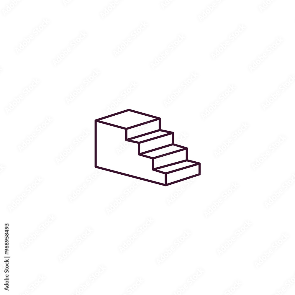 stairway outline icon. Linear vector from hotel concept. Thin line stairway icon isolated on white background stairway outline icon. Linear vector from hotel concept. Thin line stairway icon isolated on white background