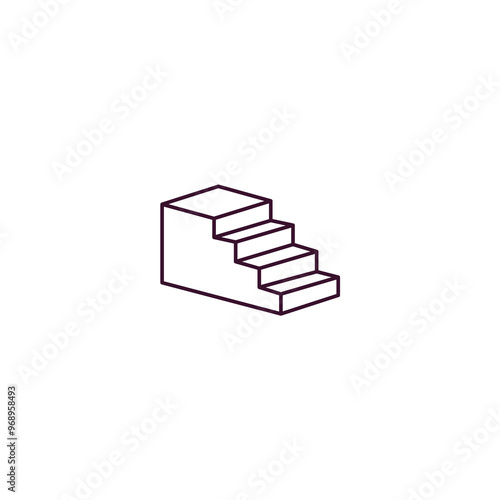 stairway outline icon. Linear vector from hotel concept. Thin line stairway icon isolated on white background