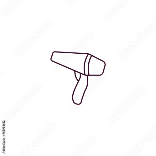 hairdryer outline icon. Linear vector from hotel concept. Thin line hairdryer icon isolated on white background