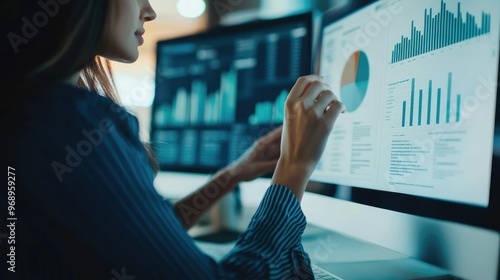 Business professional utilizing marketing automation software for global outreach, analyzing customer engagement metrics.