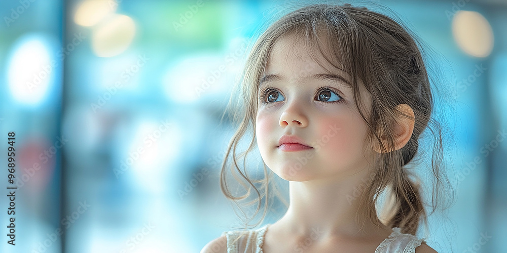 Portrait of a little pretty girl looking away Portrait of a little pretty girl looking away
