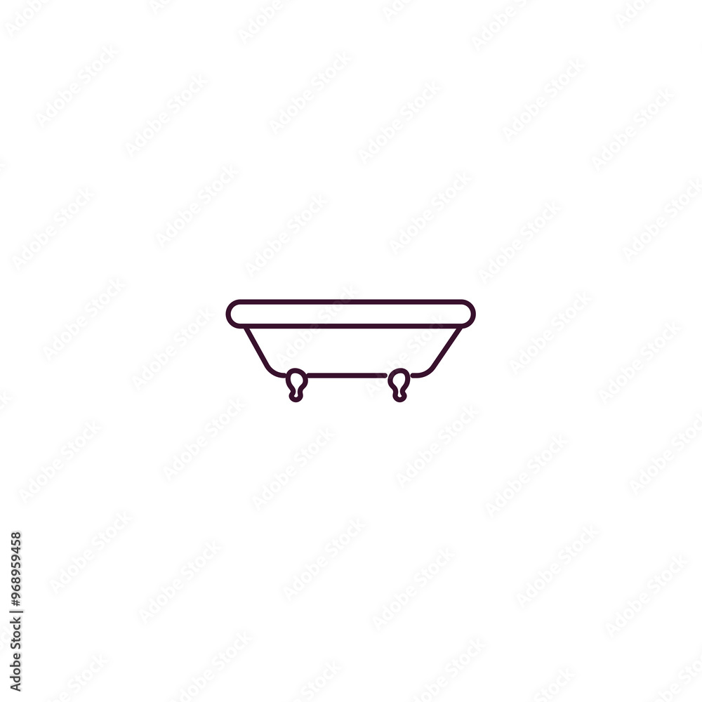 bathtub outline icon. Linear vector from hotel concept. Thin line bathtub icon isolated on white background bathtub outline icon. Linear vector from hotel concept. Thin line bathtub icon isolated on white background