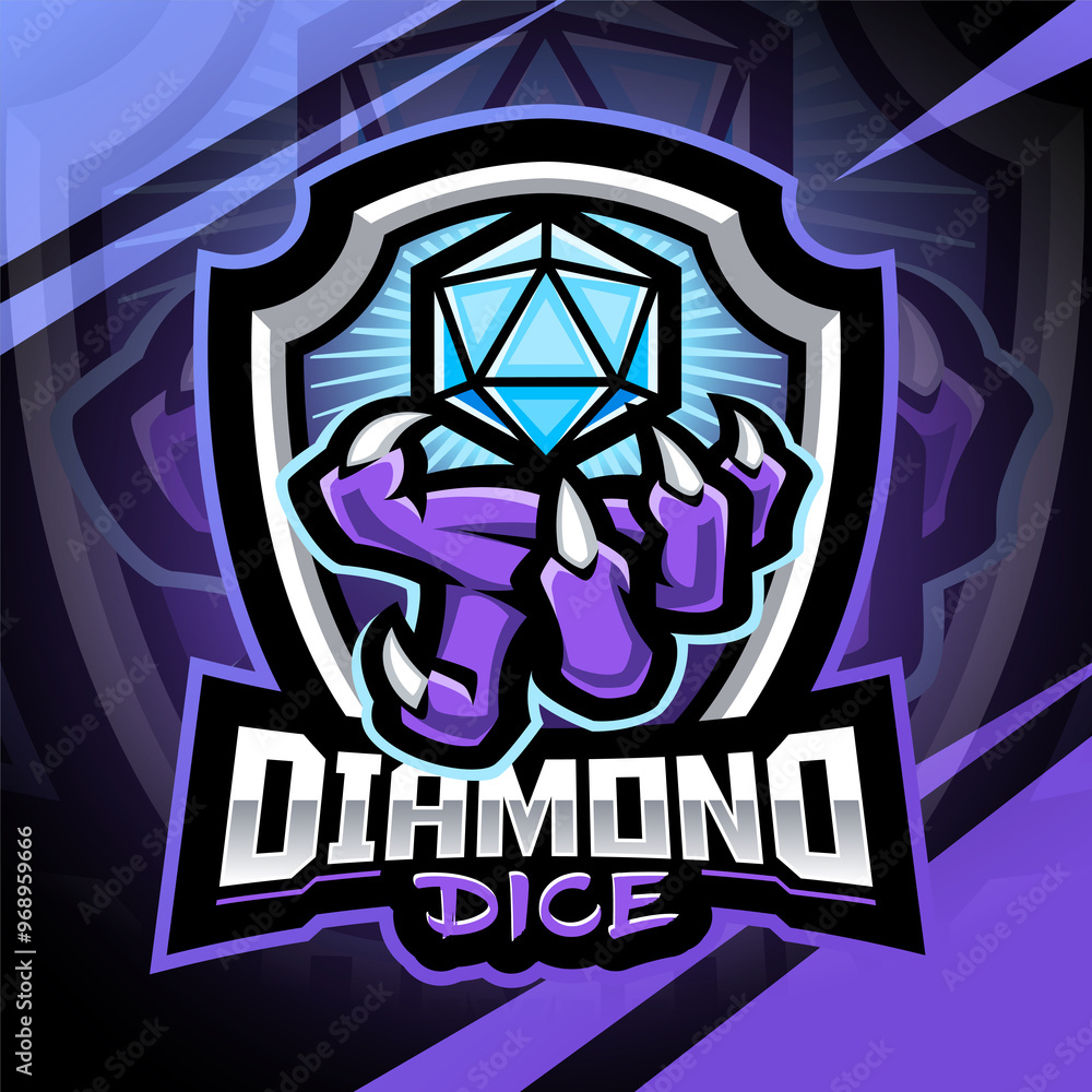 Diamond dice esport mascot logo design
