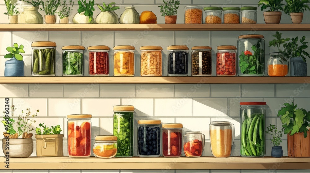 Kitchen Shelf Jars. Kitchen Shelf Jars.