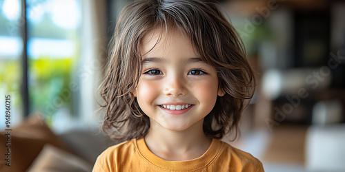 Portrait of an asian child looking at the camera
