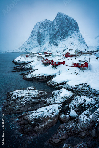 Hamnoy village in winter seasons, Lofoten Islands, Norway