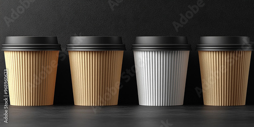 Obraz na płótnie Photo of a hot coffee in a paper cup w salonie