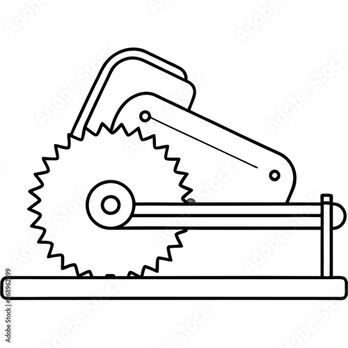 concrete saw machine outline coloring book page line art drawing