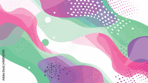 Vibrant Abstract Background with Green, Pink, Purple Elements