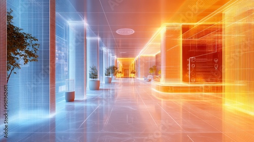 Wallpaper Mural Digital Building Interior. Torontodigital.ca