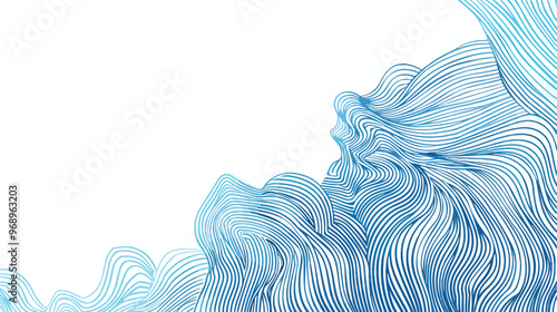 Abstract Blue Background with Unique Hand-drawn Lines