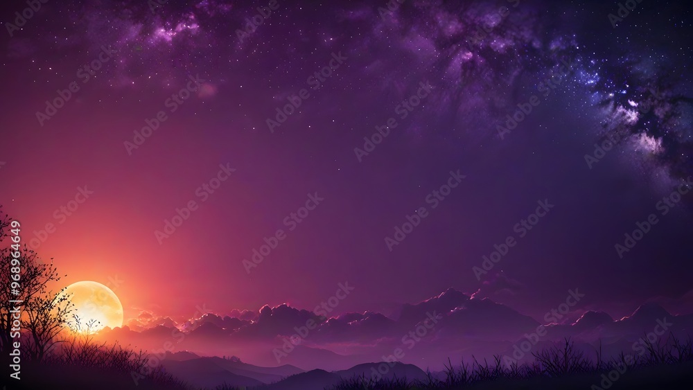 Naklejka premium sunset in the mountains