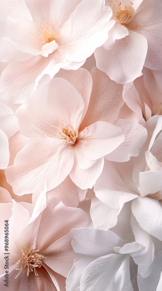 Close-up of delicate white and pink