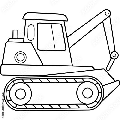 crawler loader machine outline coloring book page line art drawing