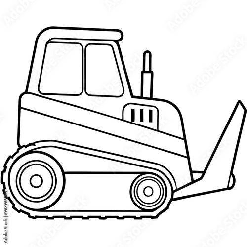 crawler loader machine outline coloring book page line art drawing