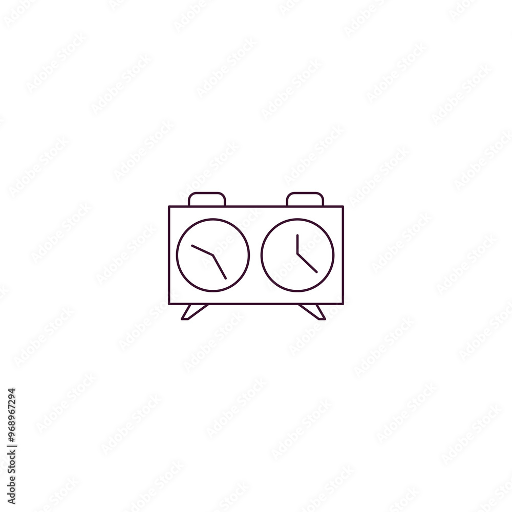 chess clock outline icon. Linear vector from human resources concept. Thin line chess clock icon isolated on white background chess clock outline icon. Linear vector from human resources concept. Thin line chess clock icon isolated on white background