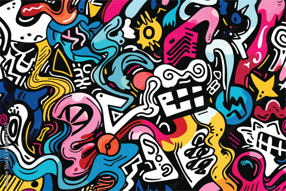 Abstract Doodles Background Single Clipart Isolated Abstract Doodles Background Single Clipart Isolated