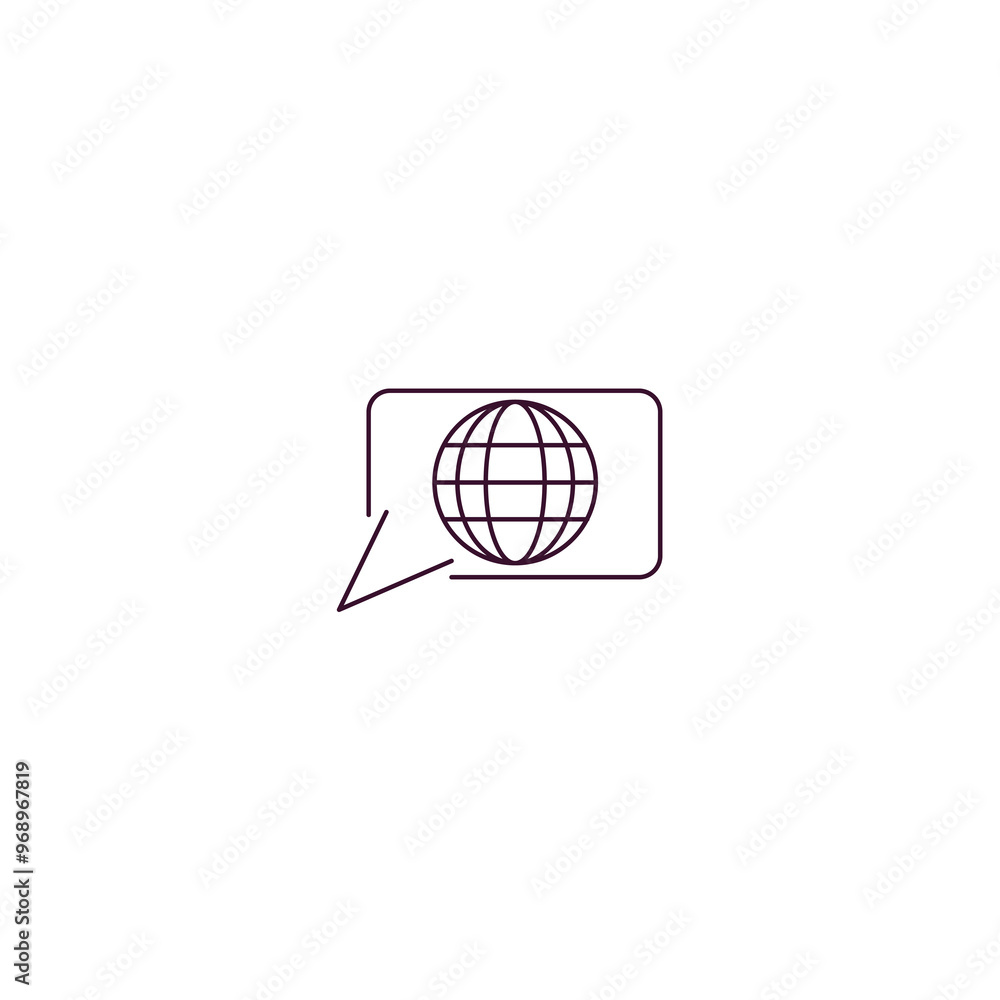 language outline icon. Linear vector from human resources concept. Thin line language icon isolated on white background language outline icon. Linear vector from human resources concept. Thin line language icon isolated on white background