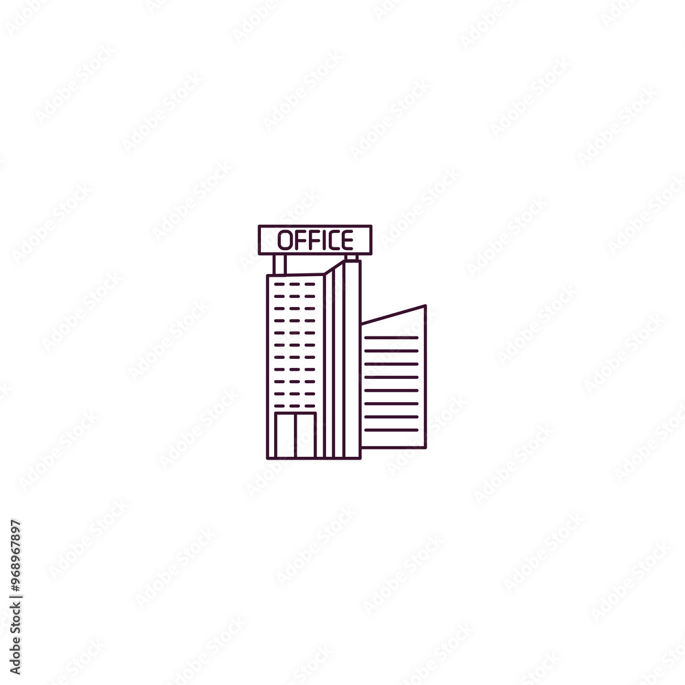 office outline icon. Linear vector from human resources concept. Thin line office icon isolated on white background office outline icon. Linear vector from human resources concept. Thin line office icon isolated on white background